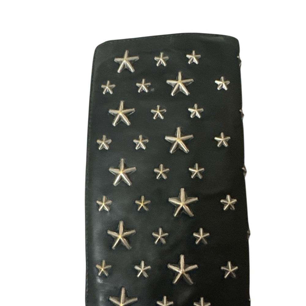 Jimmy choo Black leather wallet with Silver Star Studs nice pre owned good con - Picture 2 of 10
